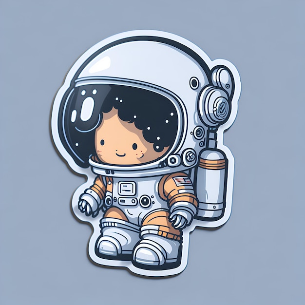 Un dessin animé d'un astronaute de l'espace avec un casque.