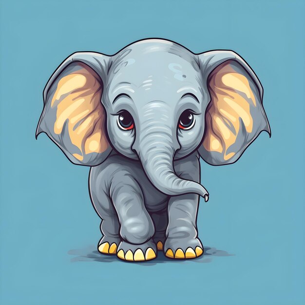 Photo un dessin animé d'un bébé éléphant