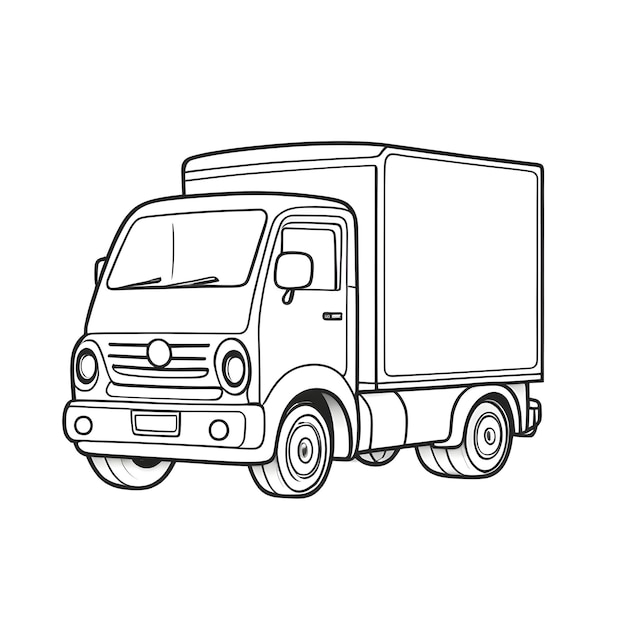 un dessin animé d'un camion avec un visage animé sur le devant