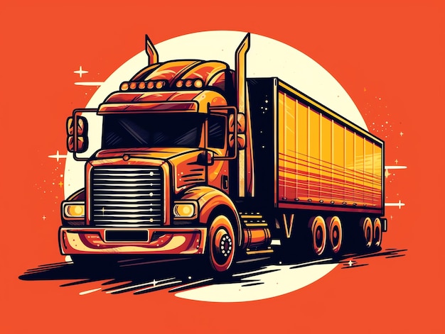 Un dessin animé d'un camion