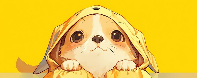 un dessin animé d'un chat avec un fond jaune