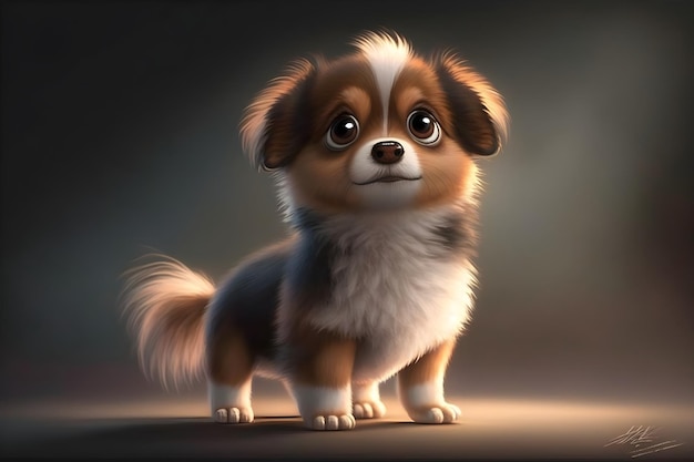 dessin animé de chien isolé sur fond