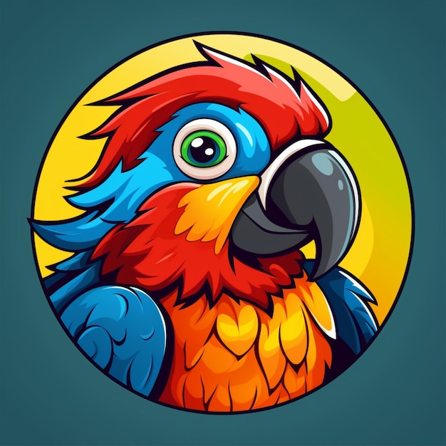 Photo dessin animé du logo du perroquet