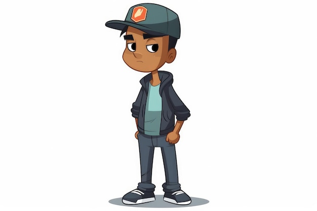 Un dessin animé d'un garçon avec un chapeau qui dit "nous sommes un mauvais garçon"