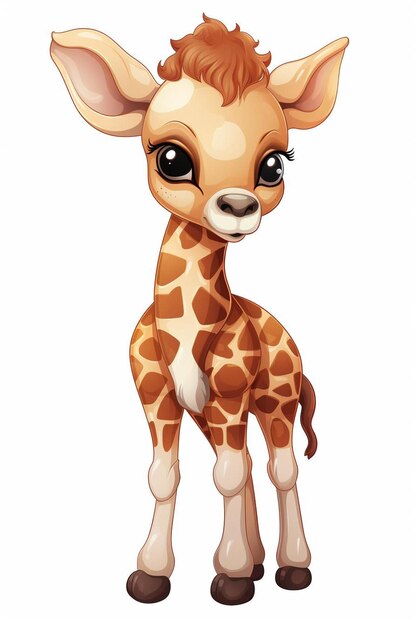 un dessin animé d'une girafe avec un long cou.