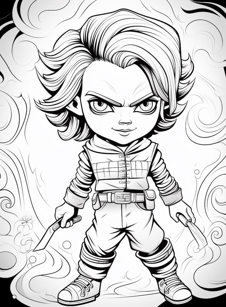 Photo un dessin animé d'un jeune garçon avec une épée et une chemise ai generative