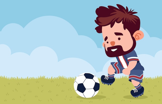 Le dessin animé de Lionel Messi au dribble