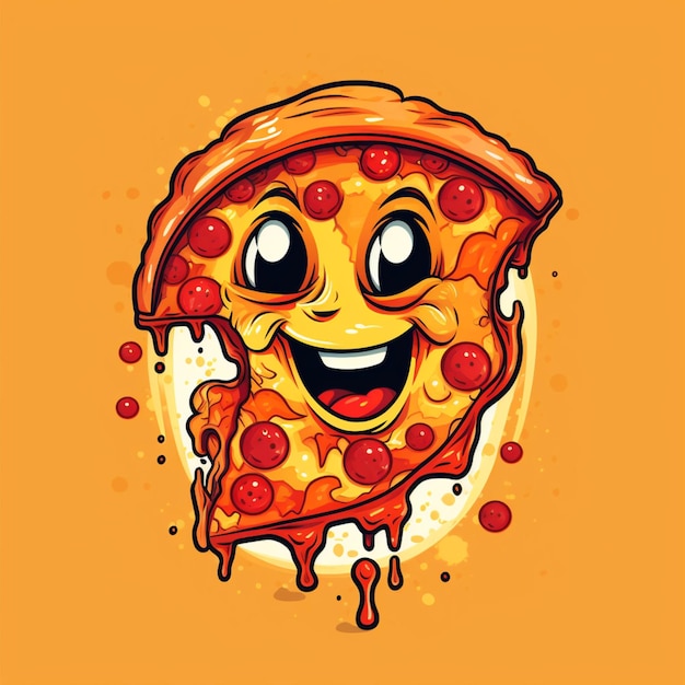 dessin animé de logo de pizza