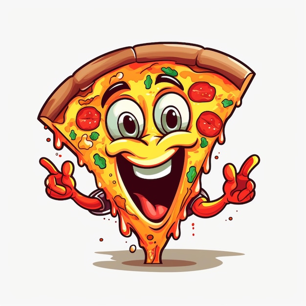 dessin animé de logo de pizza