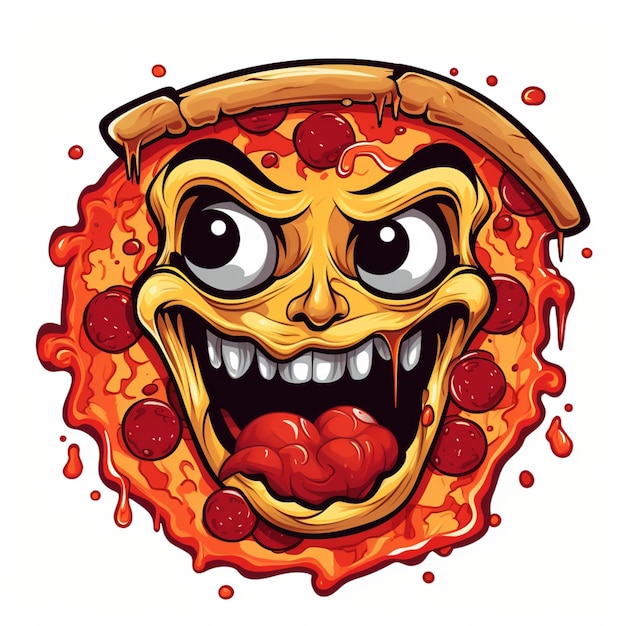 dessin animé de logo de pizza