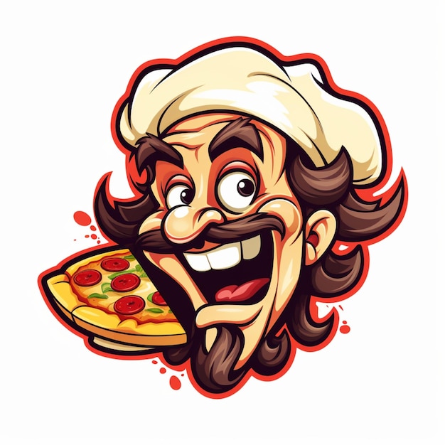 Photo dessin animé de logo de pizza