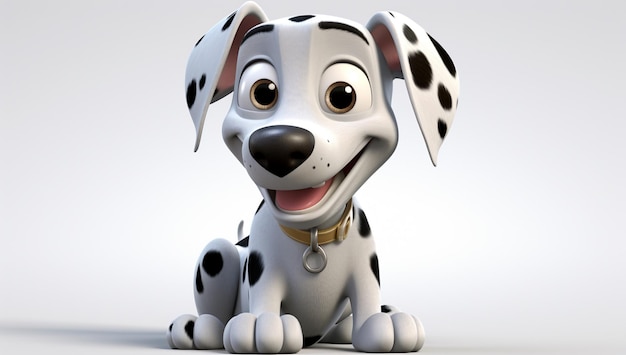 Dessin animé mignon d'un bébé chien dalmatien pour des illustrations pour enfants AI Generator