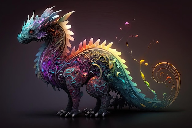 Dessin animé mignon et débordant de couleurs mignonnes, ce dragon fera fondre votre cœur