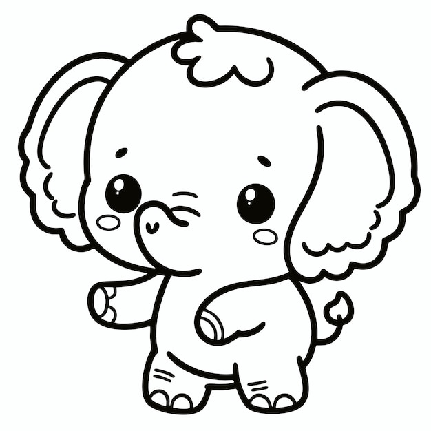 Un dessin animé d'un mignon éléphant