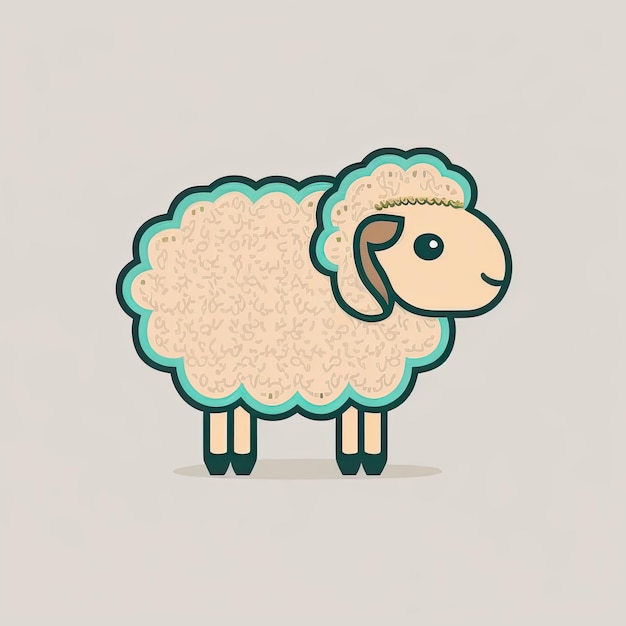 Un dessin animé d'un mouton à tête bleue et à tête blanche.