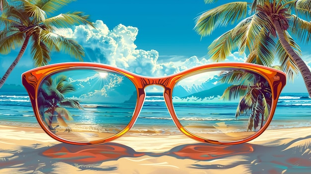 un dessin animé d'une paire de lunettes de soleil qui dit citation de la plage citation
