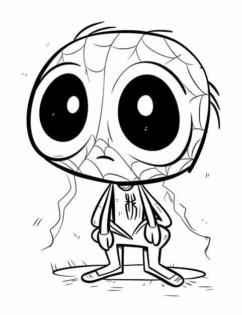 un dessin animé d'un petit extraterrestre avec de grands yeux génératifs ai