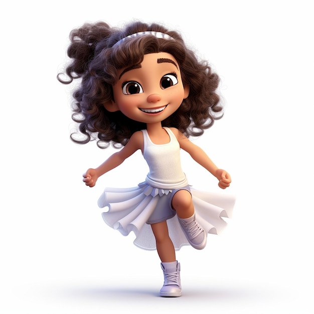 Un dessin animé Pixar mignon sympathique petite danseuse mignonne en bonne santé