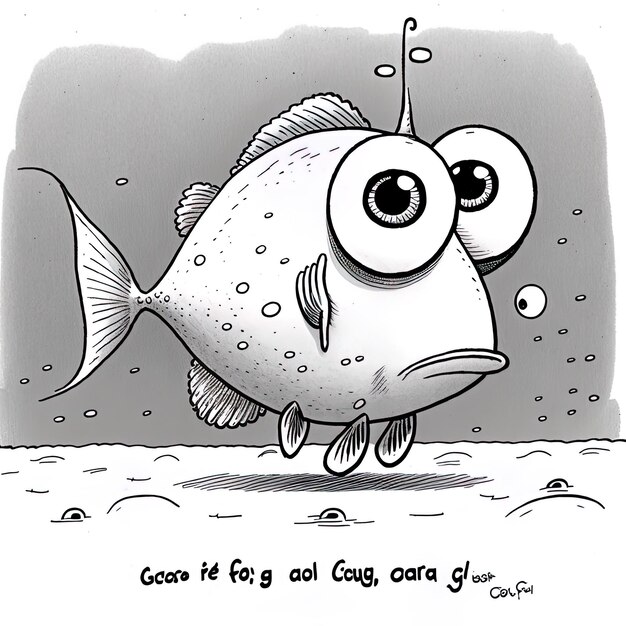 Photo un dessin animé d'un poisson avec le nom de l'océan dessus