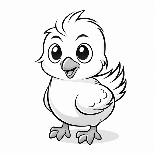 Un dessin animé de poulet simple et mignon