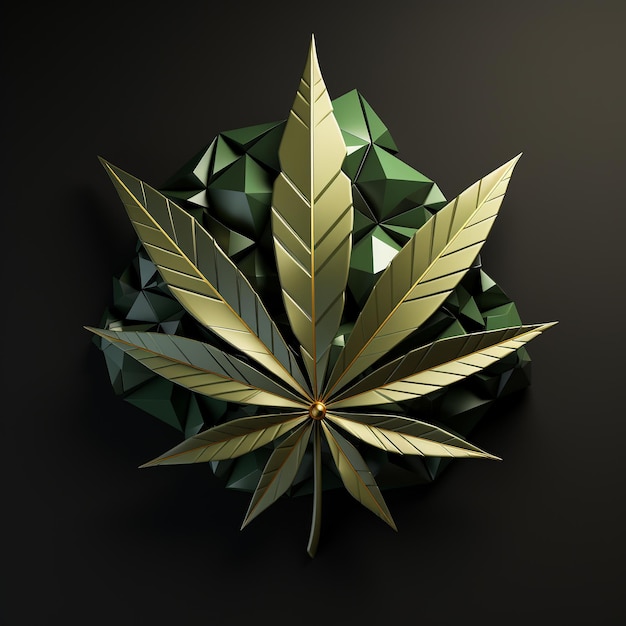 Photo dessin animé, rendu 3d, de, marijuana