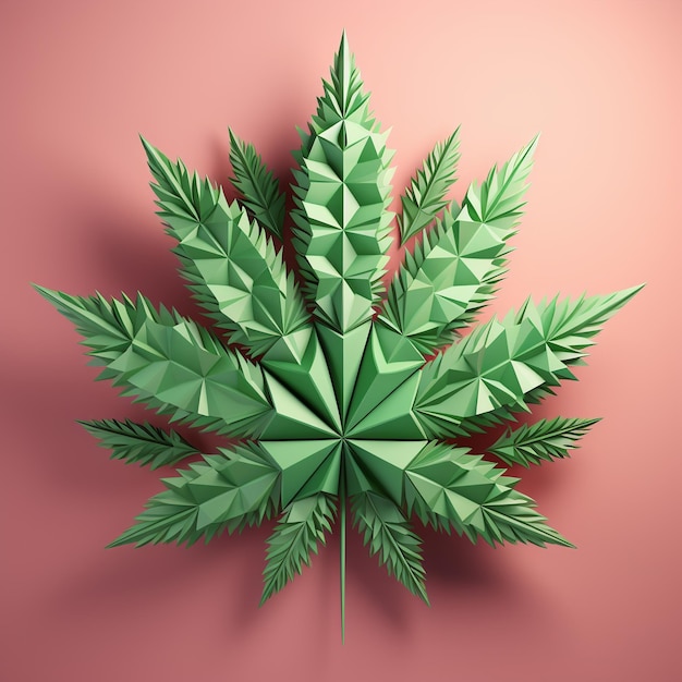 dessin animé, rendu 3d, de, marijuana