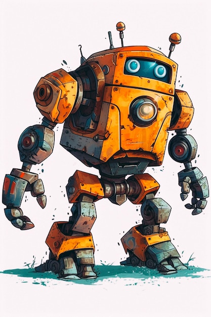 Un dessin animé d'un robot