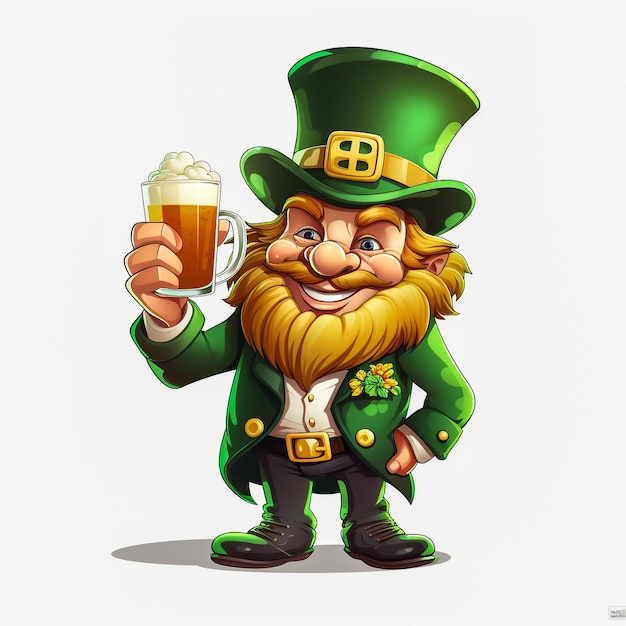 Le dessin animé de Saint Patrick tenant le verre