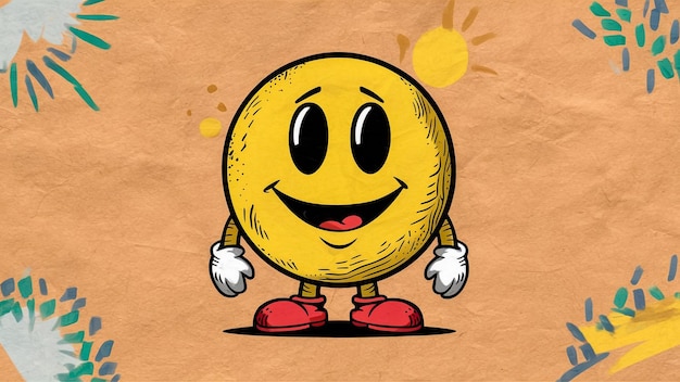 un dessin animé d'un smiley face avec un smiley face