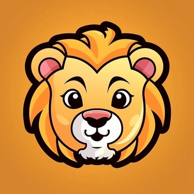 Dessin animé, visage lion Clipart