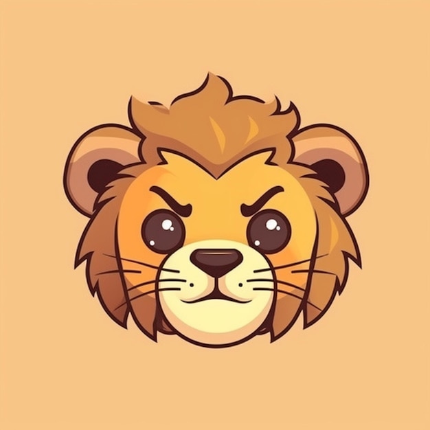 Dessin animé, visage lion Clipart