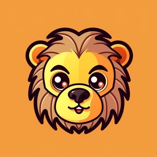 Dessin animé, visage lion Clipart