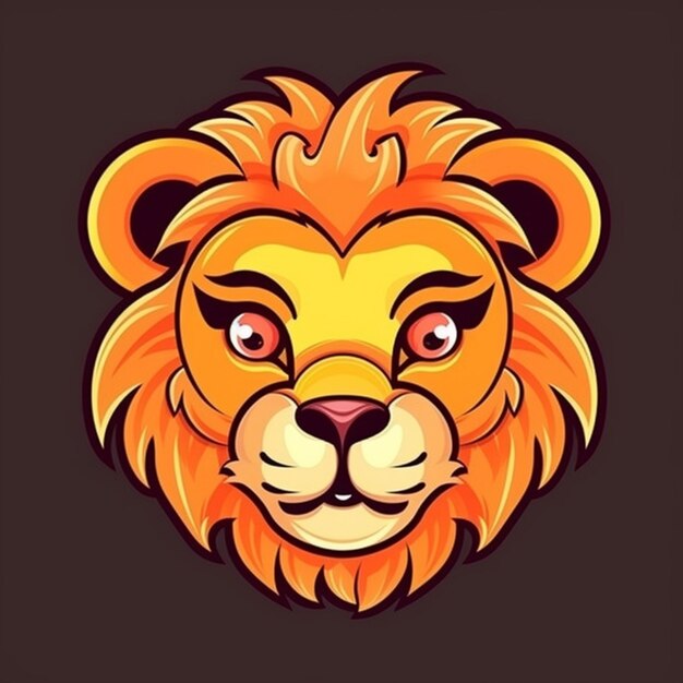 Dessin animé, visage lion Clipart