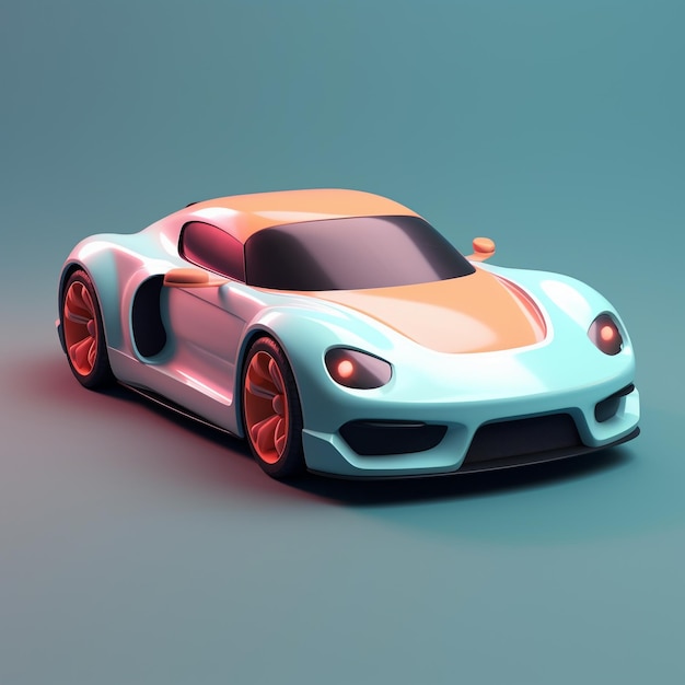 dessin animé, voiture sport, 3d