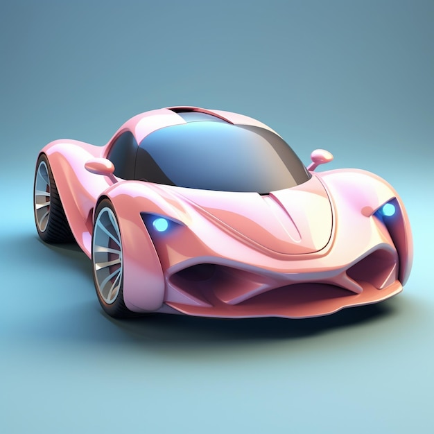 dessin animé, voiture sport, 3d