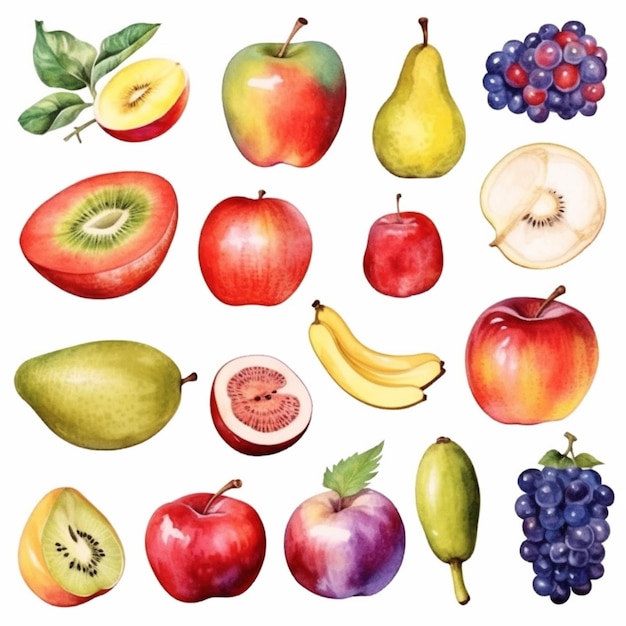 Un dessin à l'aquarelle d'un fruit