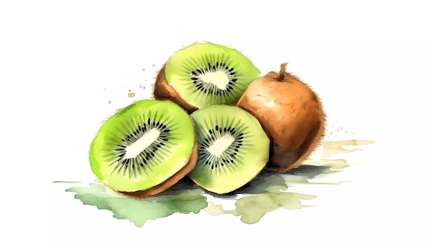 Dessin à l'aquarelle d'un kiwi