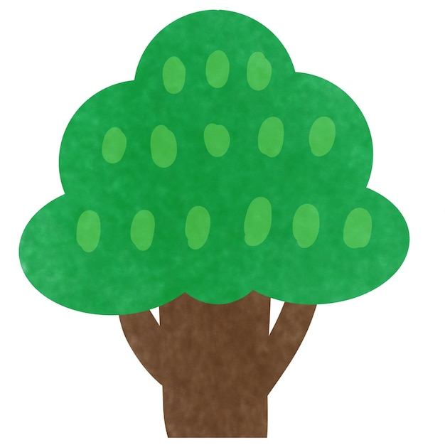 Dessin d'un arbre vert sur fond blanc