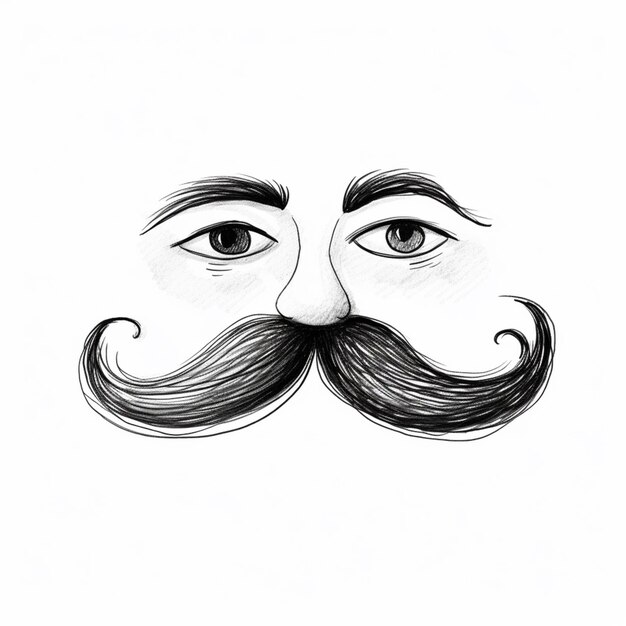 Photo dessin arrafé d'un homme avec une moustache et un œil génératif ai