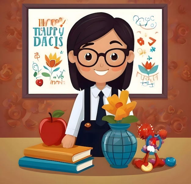Dessin d'arrière-plan illustré pour la Journée internationale des enseignants