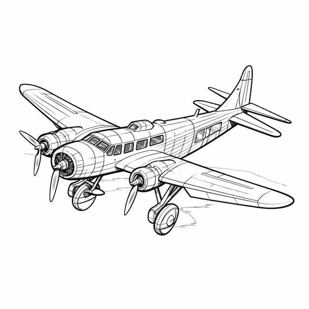 Photo dessin d'avion pour la coloration