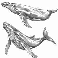 Photo un dessin d'une baleine et de sa queue