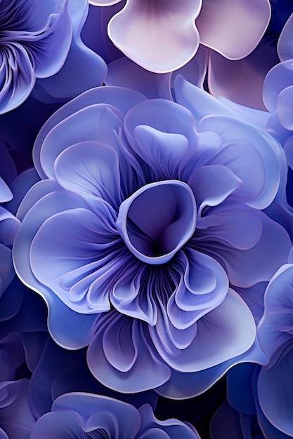 Le dessin biomorphe des pétales de fleurs est un macro-abrégé ultraviolet.