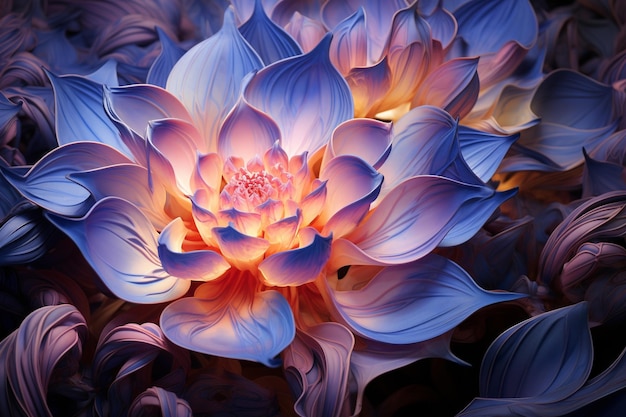Le dessin biomorphe des pétales de fleurs est un macro-abrégé ultraviolet.