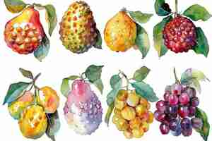 Photo un dessin d'un bouquet de fruits avec le mot fruit dessus