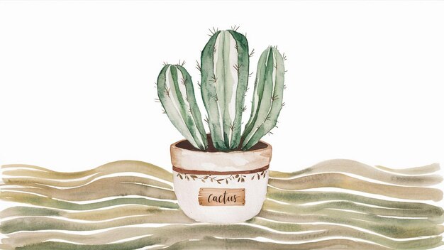 Photo un dessin d'un cactus dans un pot avec les mots alot dessus