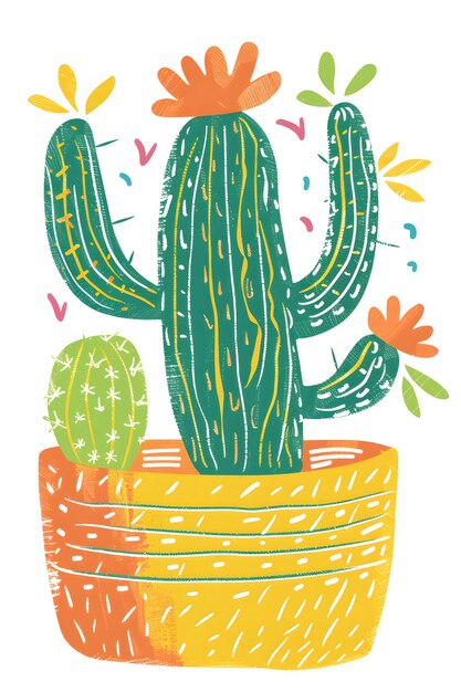 Photo un dessin d'un cactus