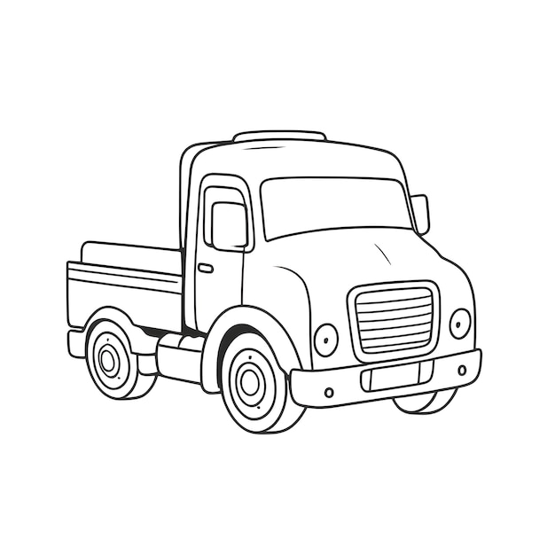 un dessin d'un camion qui a le mot " camion " sur lui
