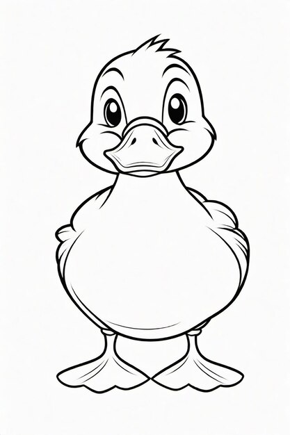 Photo dessin d'un canard pour enfants à colorier