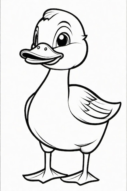 Dessin d'un canard pour enfants à colorier